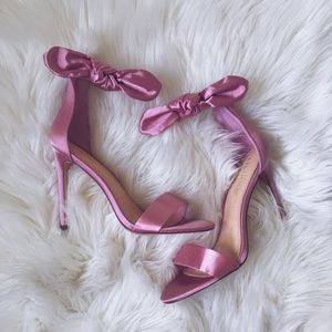 Pink bow heels